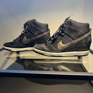 Nike Dunk Hi Wedge Sneakers Black- Women Size 8